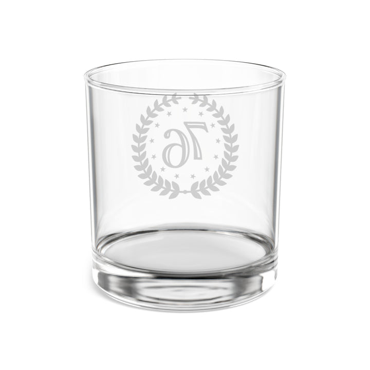 76 Crest Logo Rocks Glass