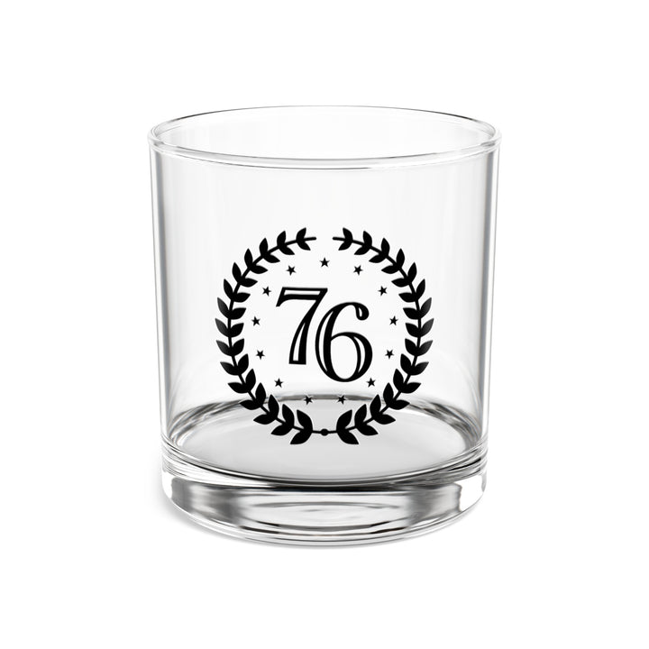 76 Crest Logo Rocks Glass