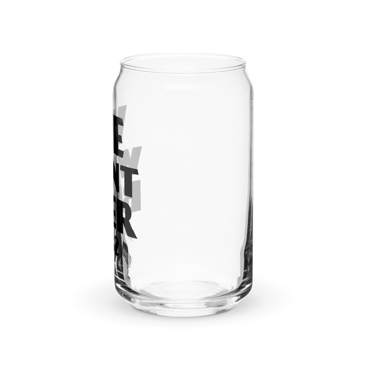 We Want Beer Can-shaped glass