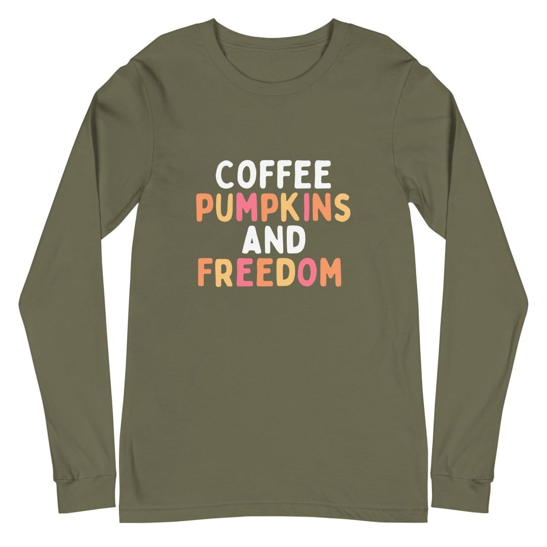 Coffee Pumpkins & Freedom Long Sleeve Tee - Women's - 1776 United