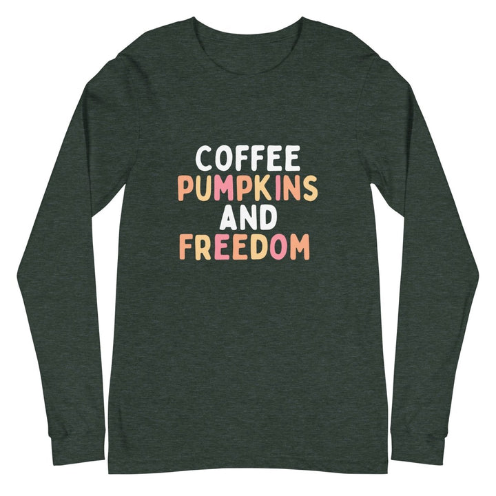 Coffee Pumpkins & Freedom Long Sleeve Tee - Women's - 1776 United