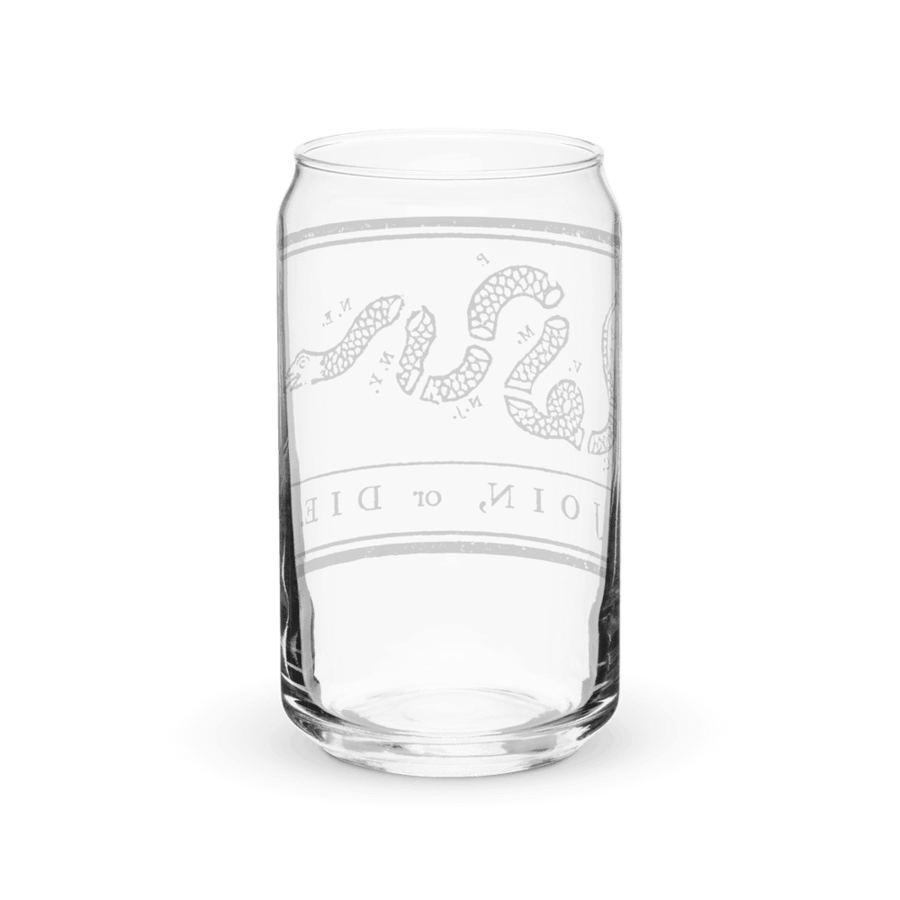 Join or Die Can-shaped glass - 1776 United