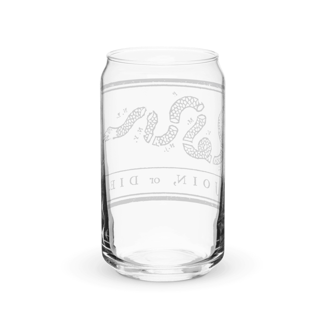 Join or Die Can-shaped glass - 1776 United