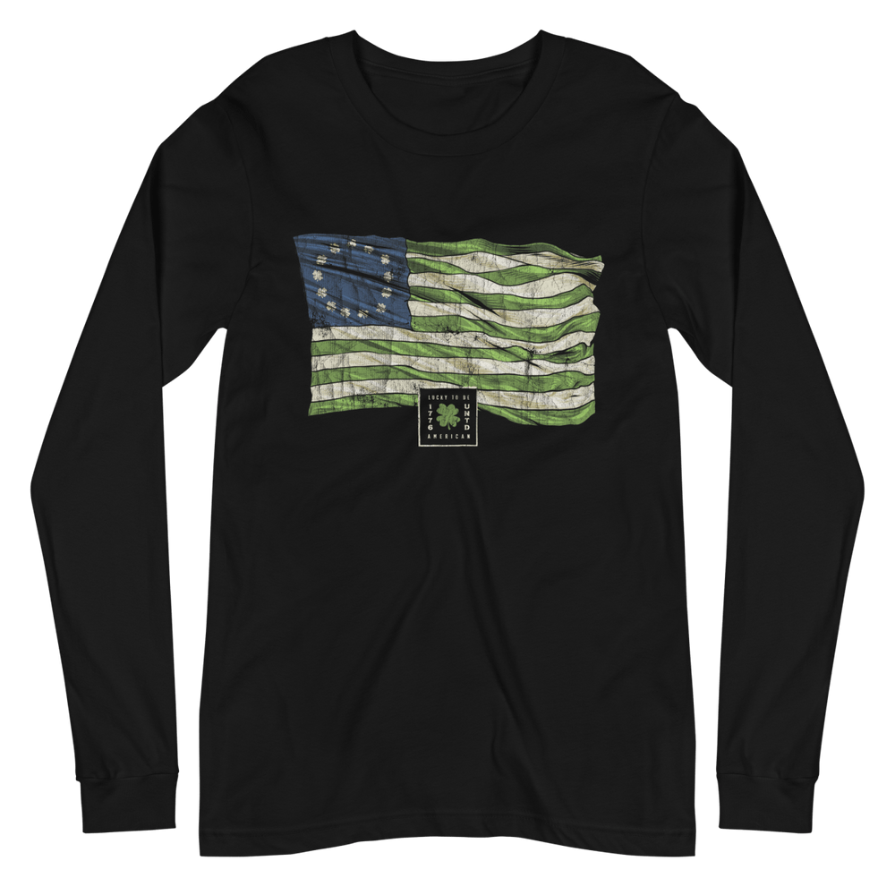 St. Paddy's Betsy Ross Flag Long Sleeve Tee - 1776 United