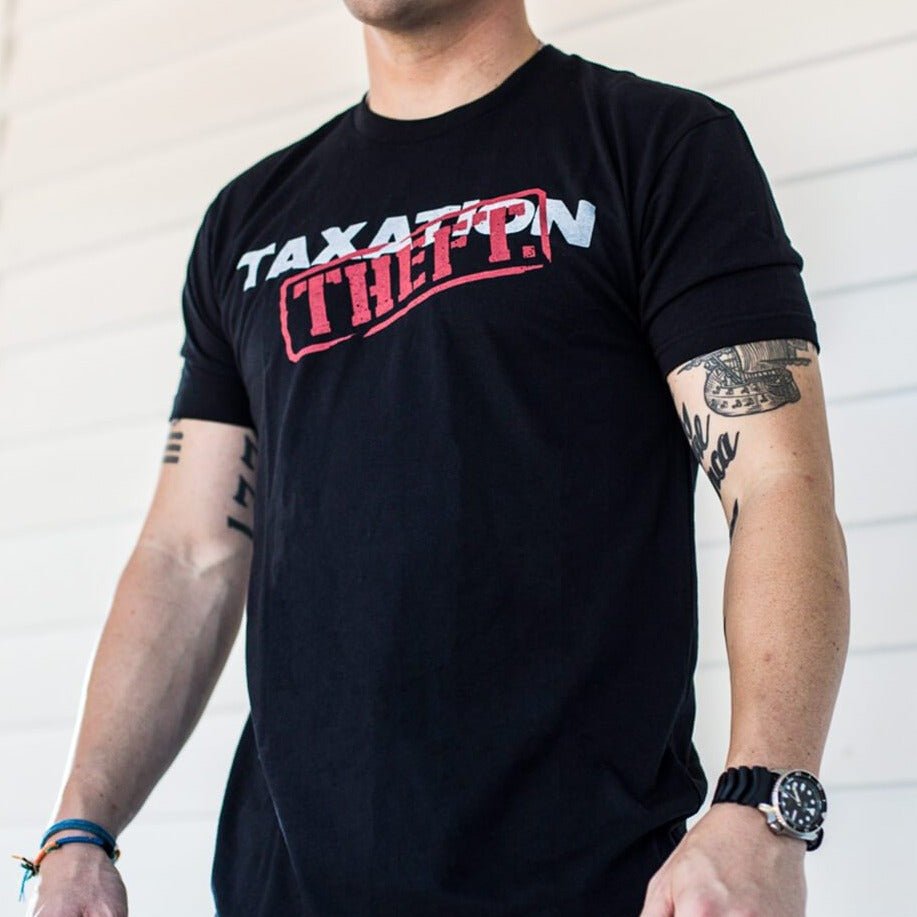 Taxation Is Theft Warning Shirt Ron Paul Libertarian Anti Taxes Alex Jones 1776