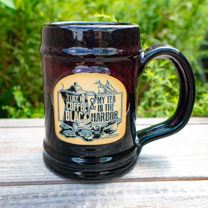 Tea In The Harbor Tankard - Burgundy Glaze