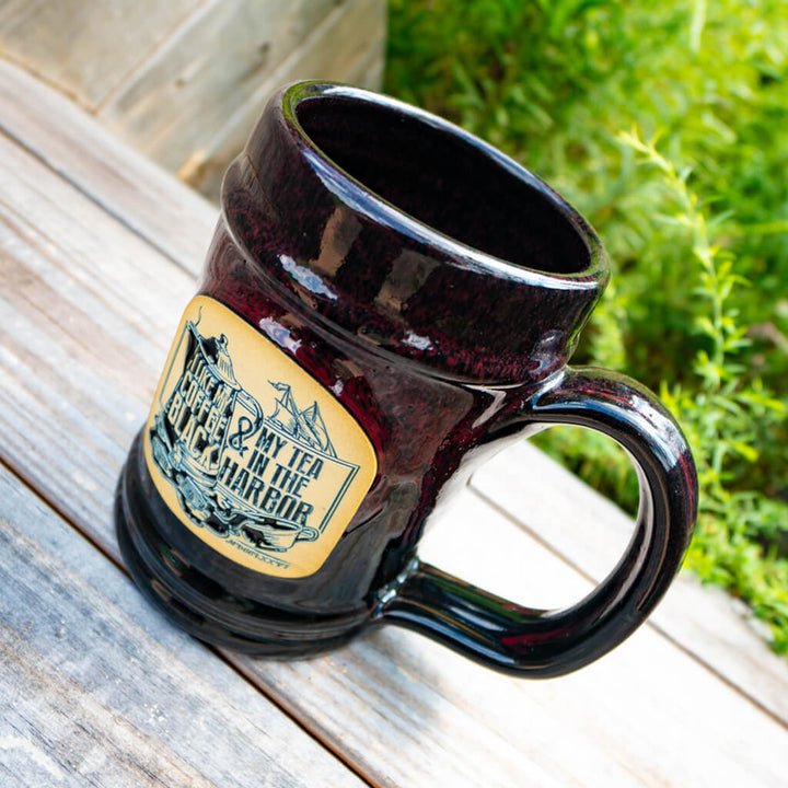 Tea In The Harbor Tankard - Burgundy Glaze